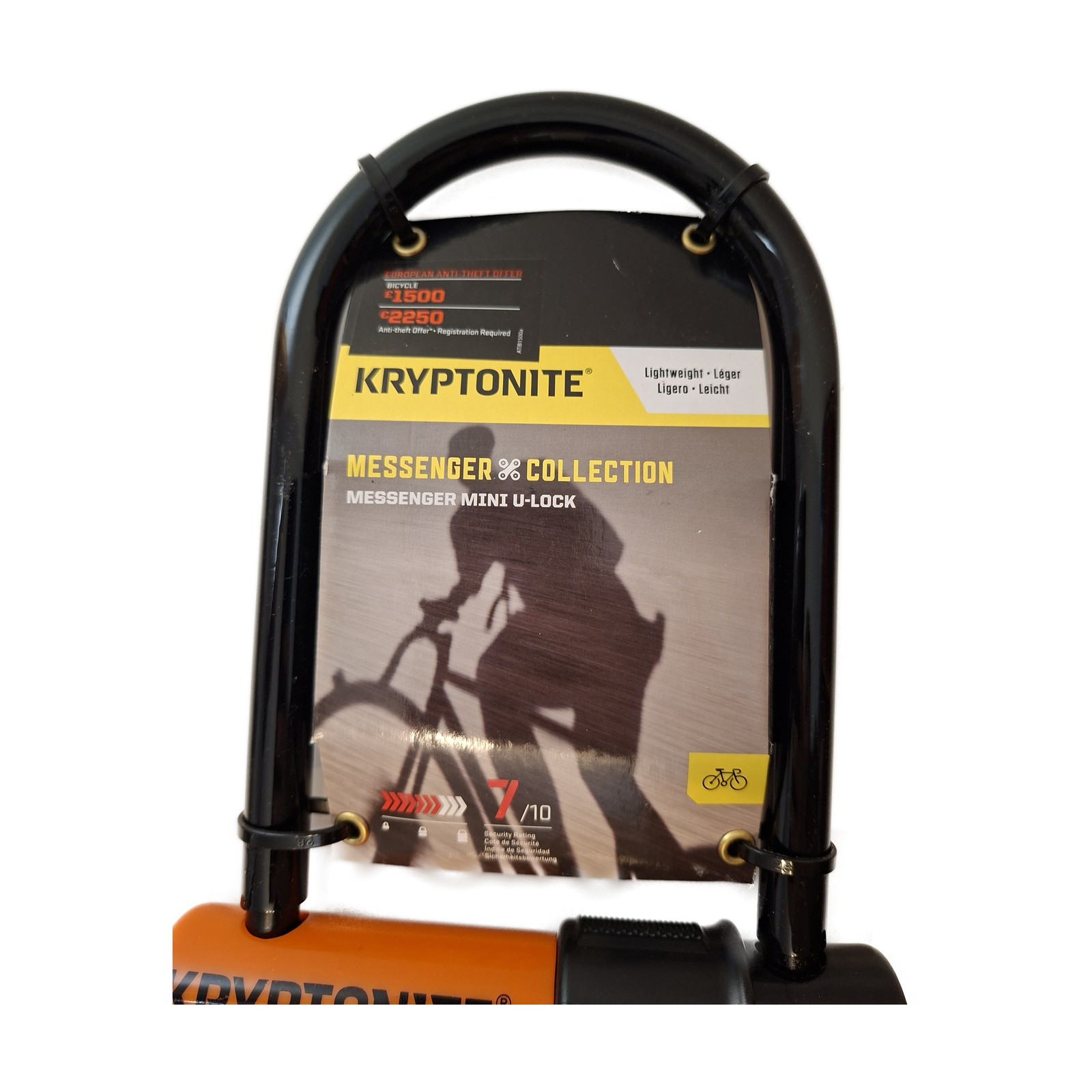 Kryptonite Messenger Mini U-Lock Bügelschloss – Schwarz/Orange