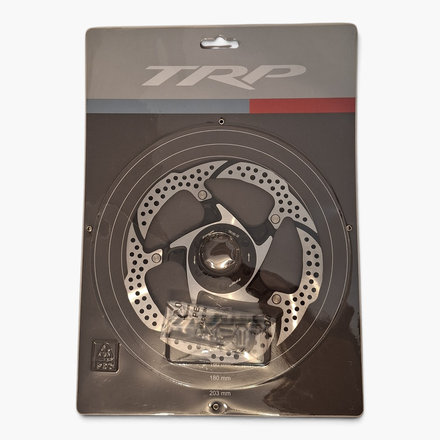 TRP TR‑33 Bremsscheibe – 160 mm, 6‑Loch, zweiteilig, Silber/Schwarz