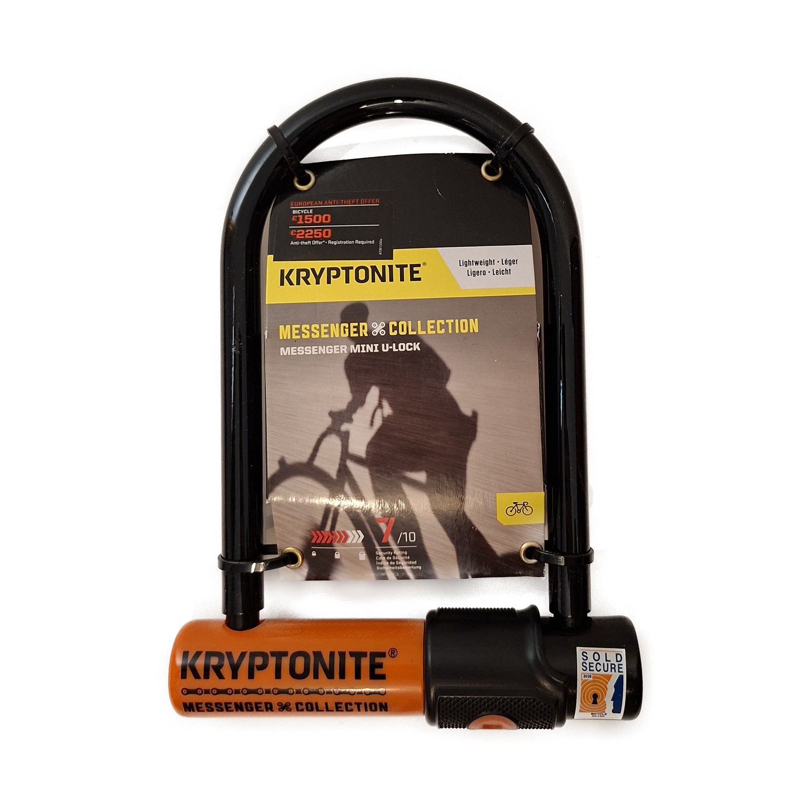 Kryptonite Messenger Mini U-Lock Bügelschloss – Schwarz/Orange