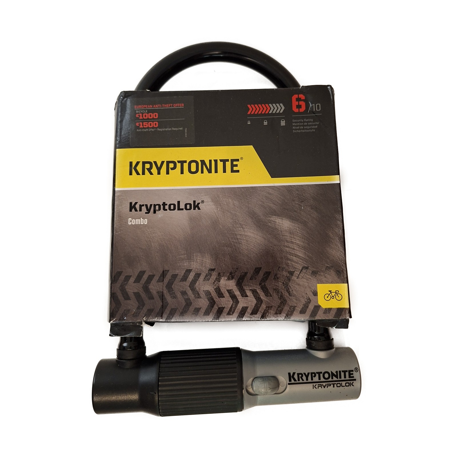 Kryptonite KryptoLok Combo Bügelschloss – Zahlenschloss – Schwarz/Grau