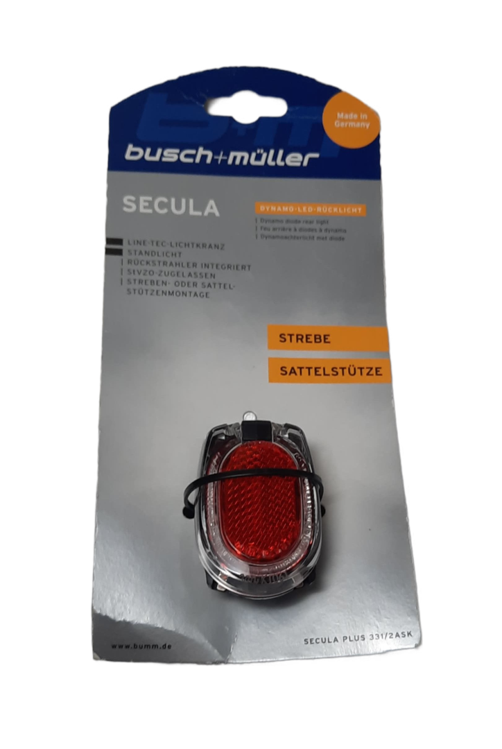 B&M Secula Rücklicht für Dynamo – Streben-/Stützenmontage, NEU