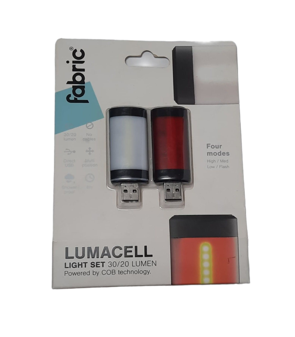fabric Lumacell USB Light Set – Front & Rücklicht, 30/20 Lumen, NEU