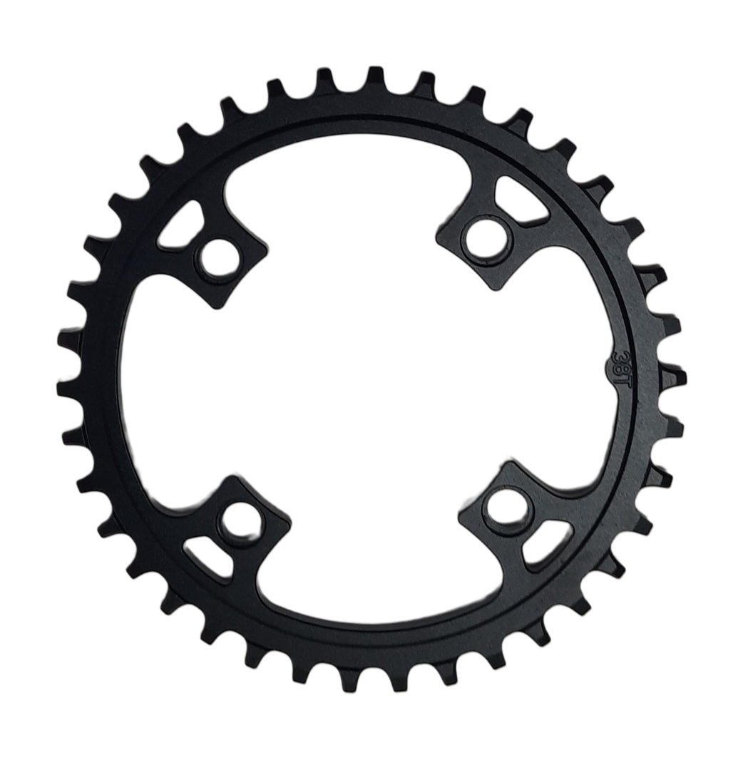 Sunrace CRMX08 Narrow-Wide Kettenblatt 38 Zähne – BCD 96, schwarz, A7075 Aluminium