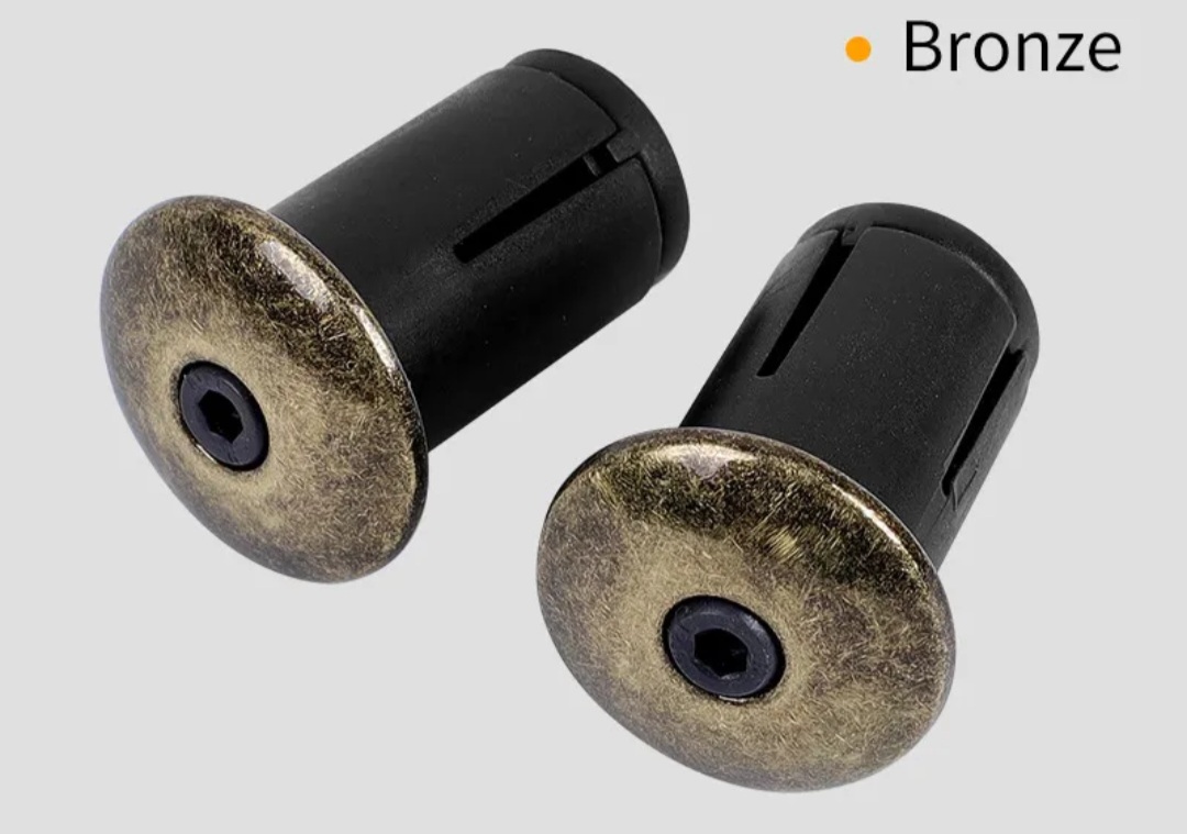 Retro Lenkerendkappen aus Aluminium – 22,2 mm – Schwarz, Silber oder Bronze