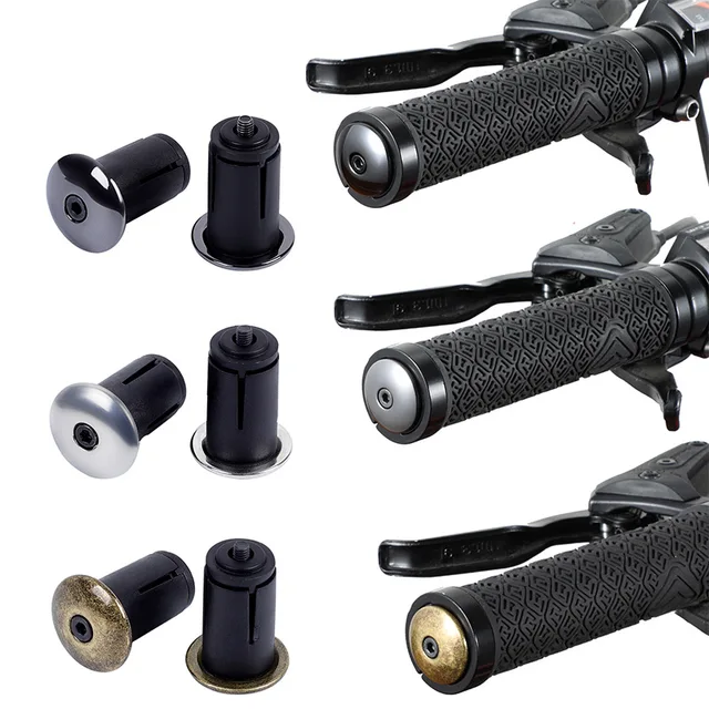 Retro Lenkerendkappen aus Aluminium – 22,2 mm – Schwarz, Silber oder Bronze