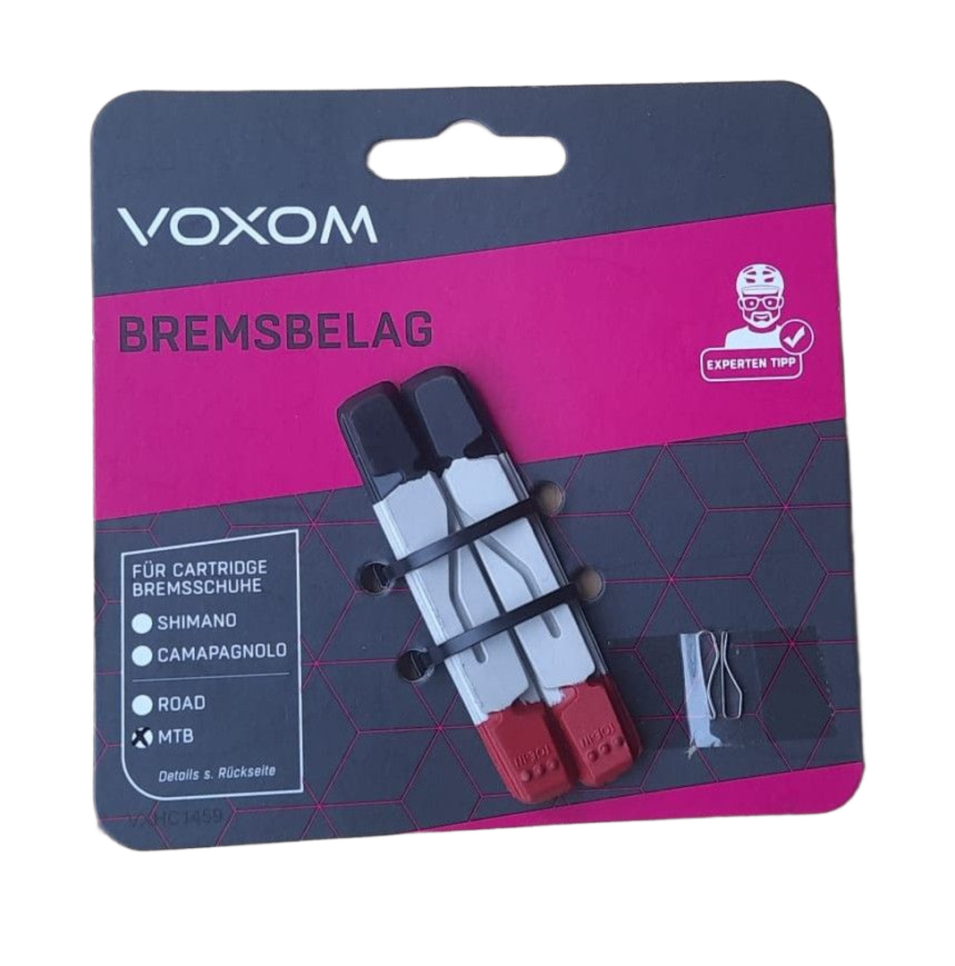 VOXOM Bremsbeläge Triple Color – für Cartridge V-Brake Schuhe (MTB)