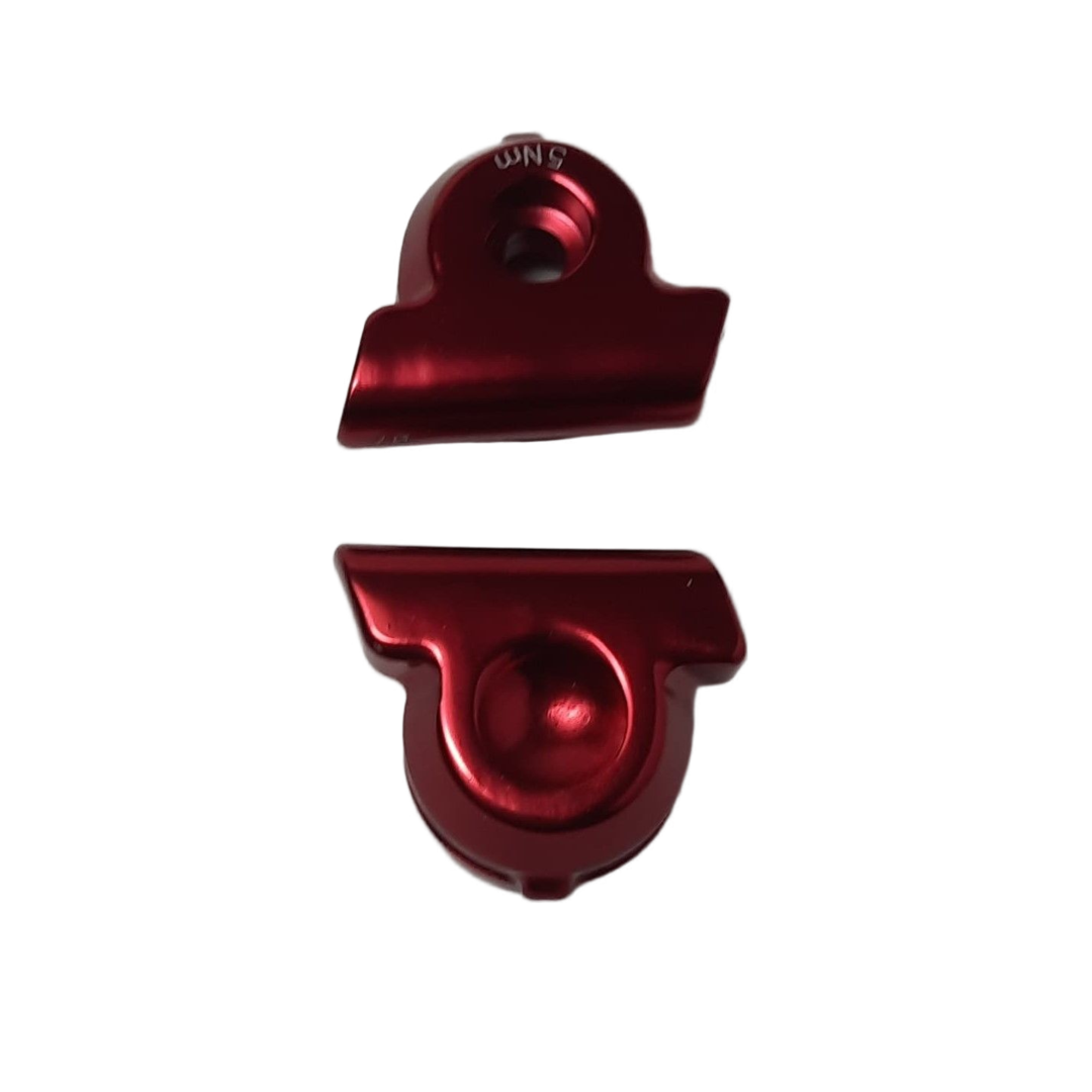 CNC Klemmbacken für Sattelstütze 28 mm – Aluminium, rot eloxiert, 2-teilig