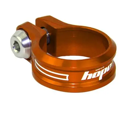 Hope Sattelklemme 28,6 mm – orange eloxiert, neuwertig